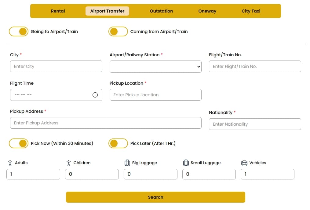 Airport Transfer Dashboard